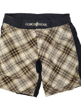 Clinch Gear Fight Shorts Plaid MMA Combat Sports Mixed Martial Arts Men 32 Waist